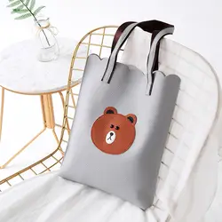 Микки медведь мультфильм многоразовые хозяйственная сумка большая рука шоппер сумка для женщин 2018 кожаные сумочки плеча Shopper Сумки Лидер