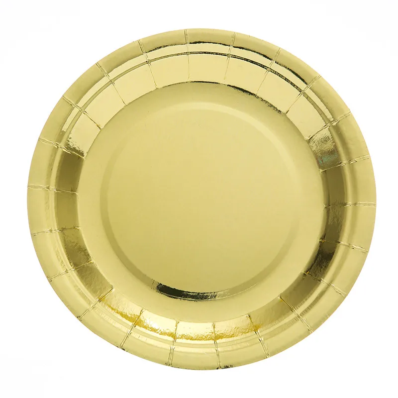 

10pcs Gold Birthday Party Paper Plates/Cups/Silver Happy Birthday Party Decoration Adults Girl Boy Disposable Tableware Set