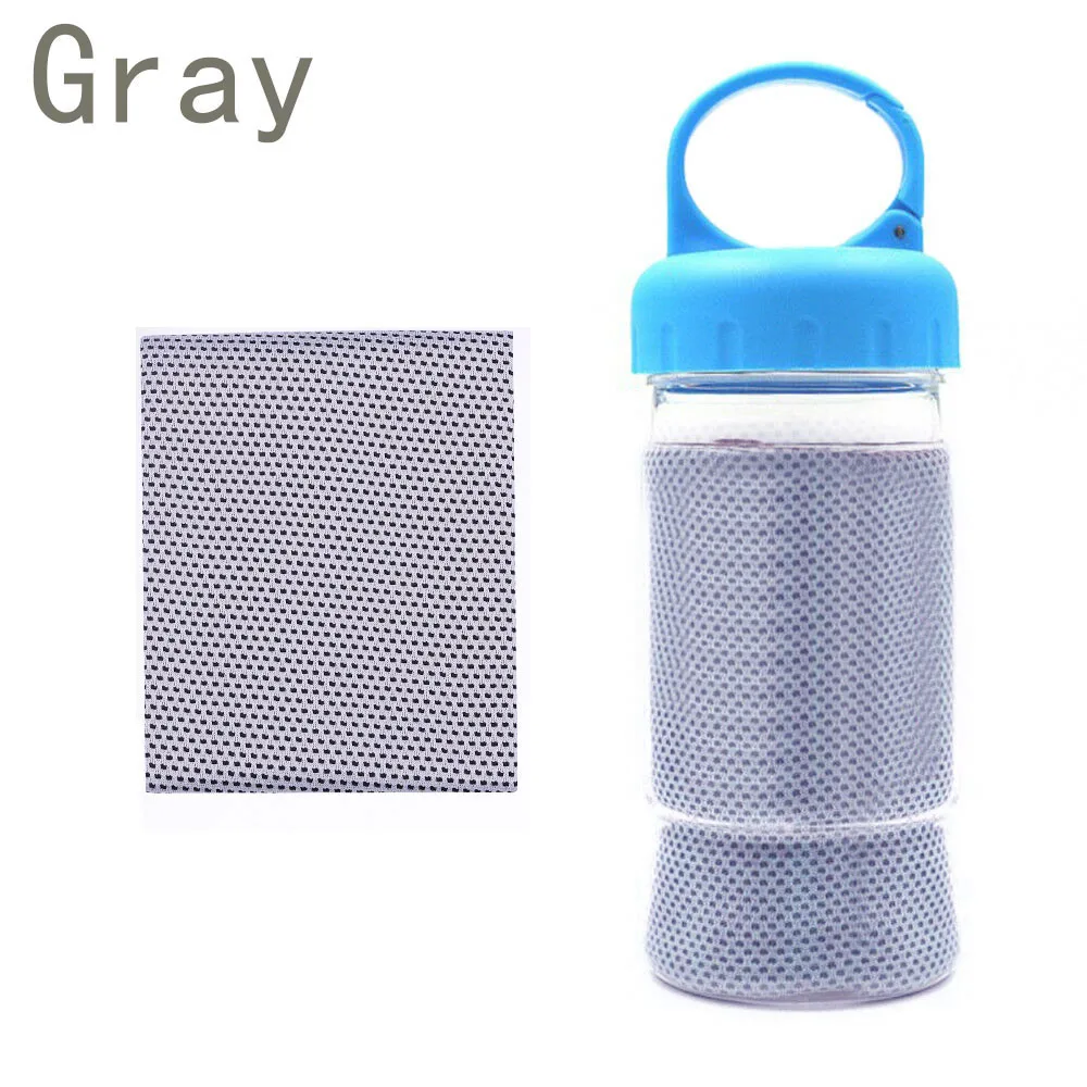 

Gym Towel Sports Fitness Jogging ICE Cold Instant Cooling Cool Chill Cloth with the bottle