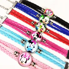 Jiangzimei 1 шт. мультфильм фильм Прекрасный мышь браслеты Minnie для детей девочек бесконечный, Персиковое сердце Шарм браслет, лучший подарок