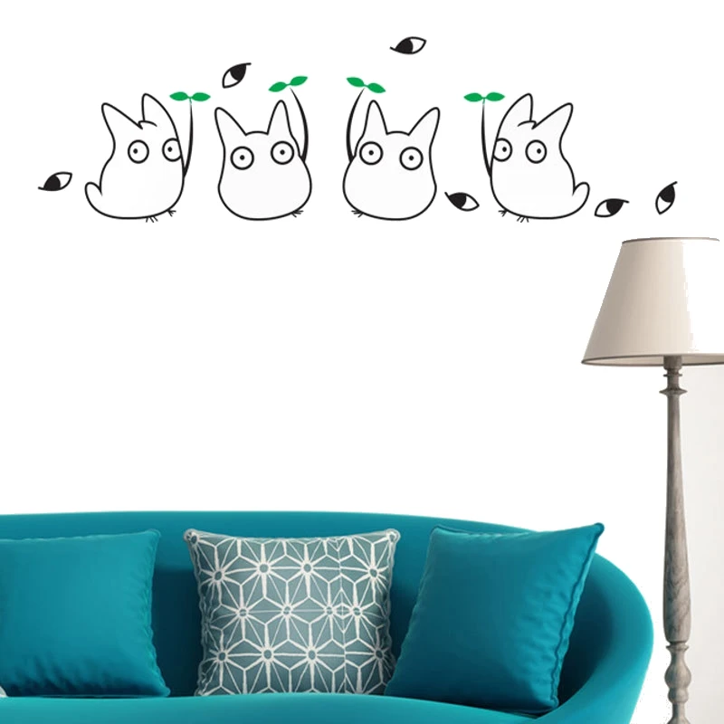 Cartoon Animal Wall Stickers Totoro Vinyl Art Decals For Children's Room PVC Removable Wallpaper Home Kindergarten Decoration Cartoon Animal Wall Stickers Totoro Vinyl Art Decals For Children's Room PVC Removable Wallpaper Home Kindergarten Decoration