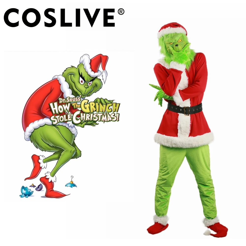 Coslive Original Grinch Kostum Film Wie Der Grinch Weihnachten Gestohlen Cosplay Outfit Full Set Fancy Kleid Fur Erwachsene Party Zeigen Fancy Dress Dress For Adultcosplay Outfits Aliexpress
