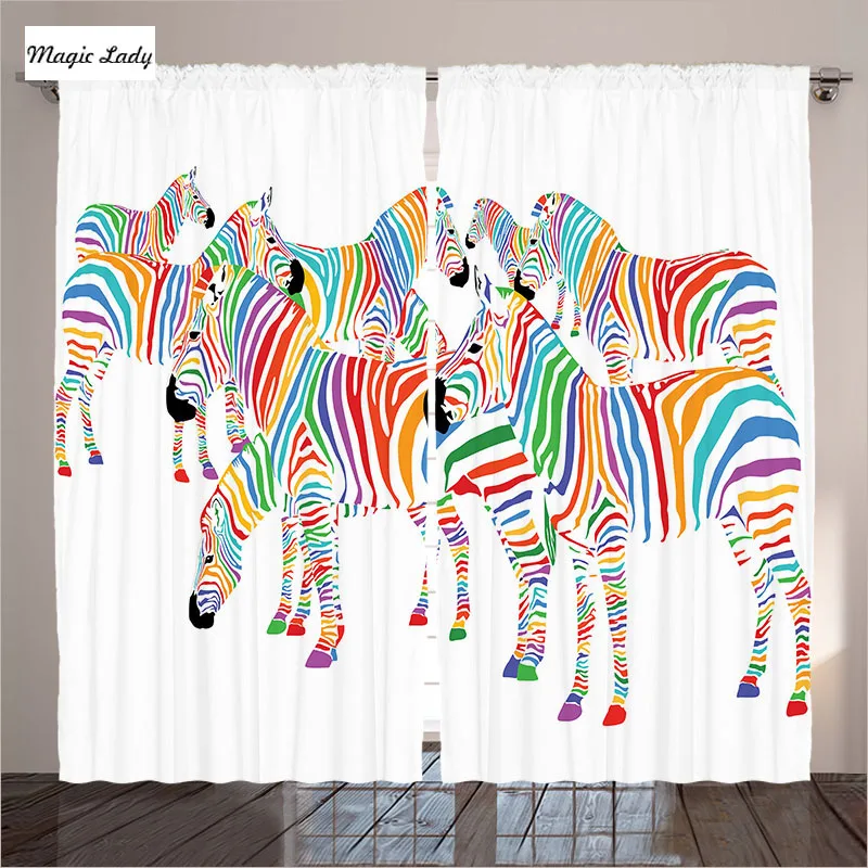 Cebras Rebaños de Animales de Colores Del Arco Iris de Rayas de