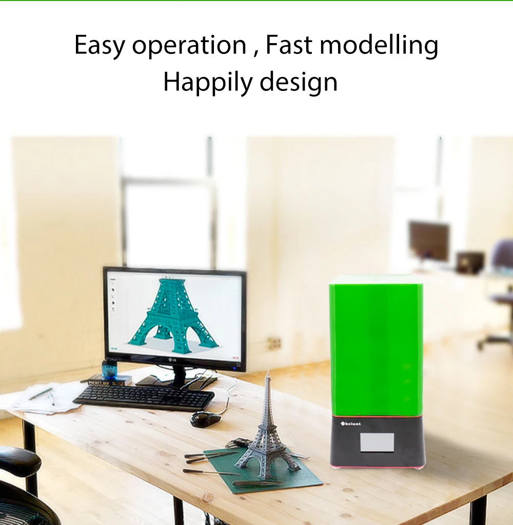 Kelant вспышка SLA 3d принтер Pro стоматологические украшения impressora лазер 2560*1440 УФ Смола 405nm ЖК-экран 3,5 ''DLP 3d принтер s d200s