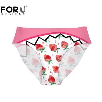 

FORUDESIGNS Women Sexy Panties Funny Fruit Pineapple Printed Breathable Seamless Brief Green Red Bodybuilding Underwear Intimate