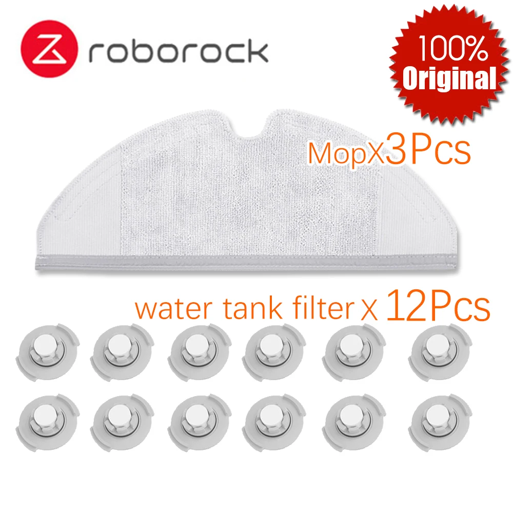 

15Pcs/lot lOriginal Xiaomi Roborock S50 S51 Robot Vacuum Cleaner Spare Parts Kits Mopping Cloth Dry mop*3 Water Tank Filter*12