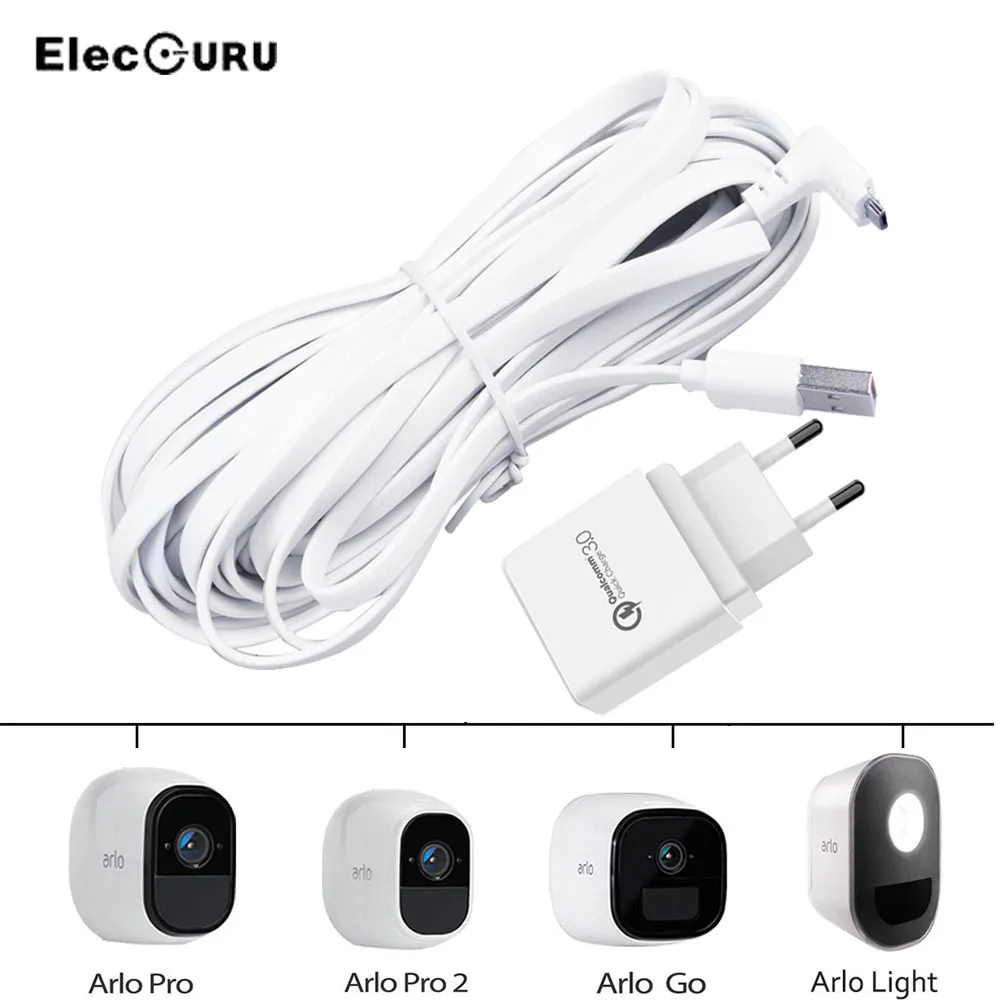 Arlo Pro 2 Camera Charger 6.56ft/2M Charging Cable With QC 3.0 Quick