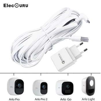 

Waterproof 6.6ft/2m Charging Cable with Adapter for Arlo Pro 2/Pro/Go/Light Camera Fast Charging Arlo Camera Charger,White