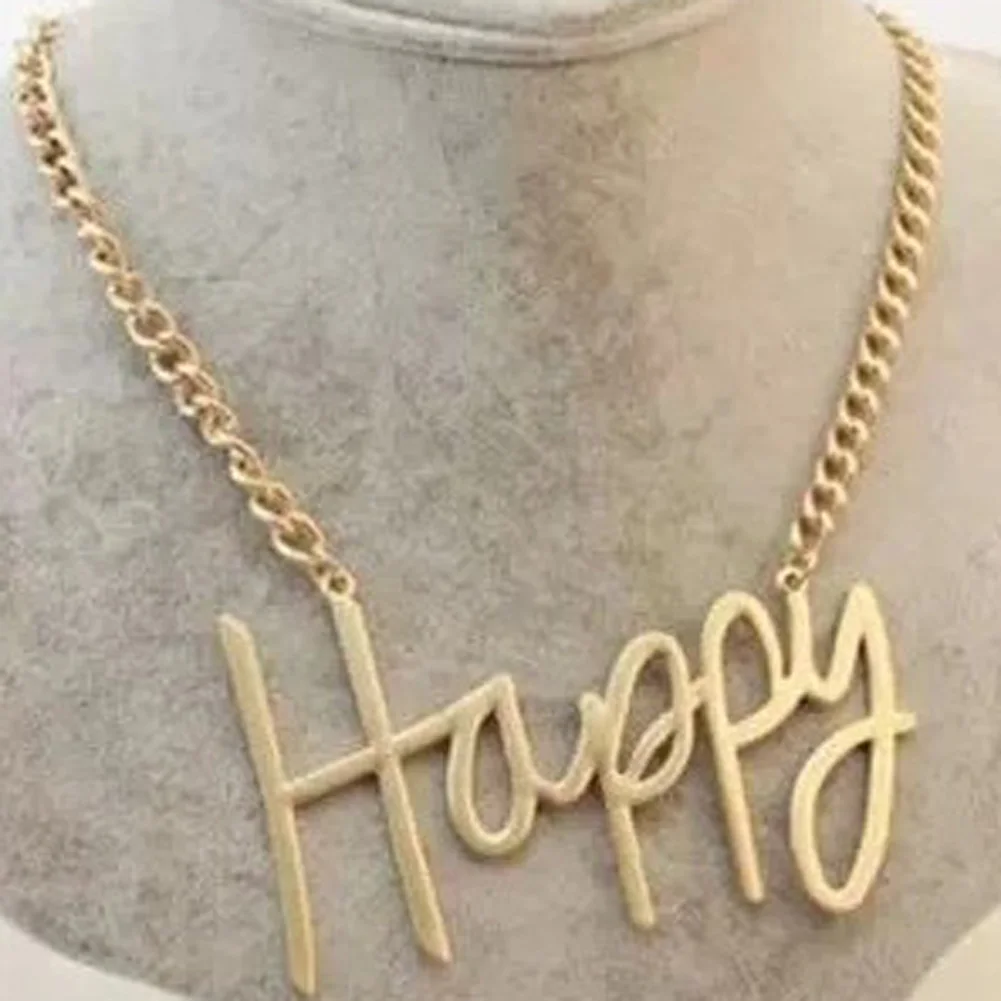 

2016 Best Gift Fashion Happy Boss Love cool sexy Letter choker Necklaces Women Jewelry DIY Monogram Necklace