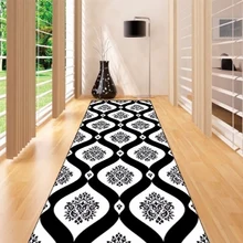 Else черный белый аутентичный дамасский дизайн 3d принт Нескользящая микрофибра моющийся длинный бегун коврик напольный коврик коврики для прихожей