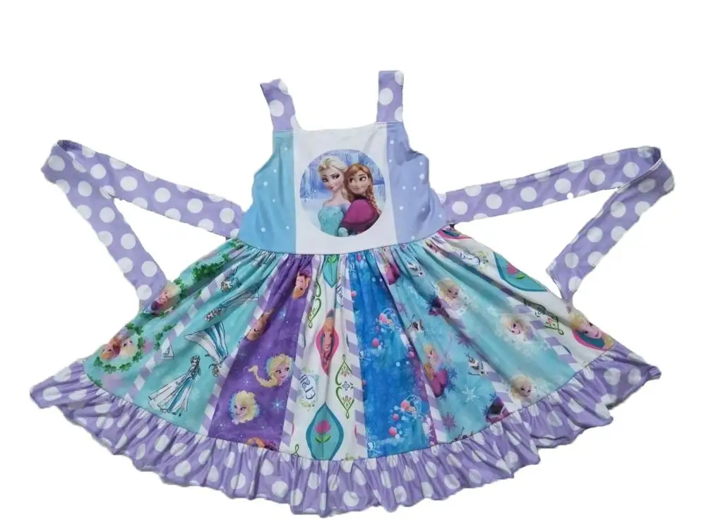 

2019 children girl fashion princess cartoon anime sling stitching girl dress yll