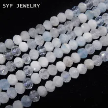 Натуральный аквамарин ограненные кружки 2*3 мм насыпной Бисер для изготовления ювелирных изделий Дизайн diy ожерелье браслет
