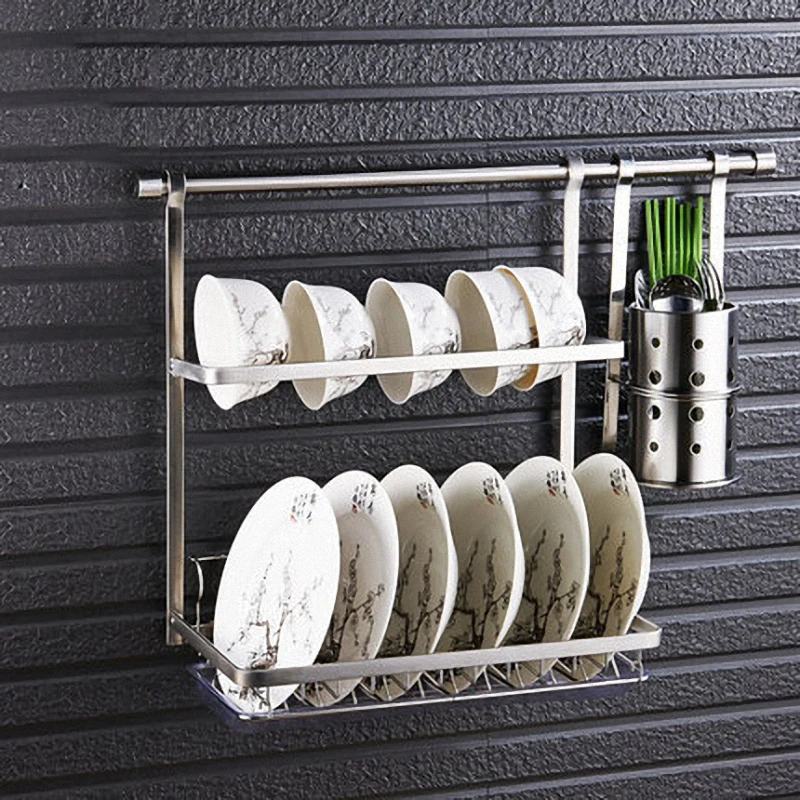 Stainless Steel Single Layer Dish Rack Kitchen Organizer Storage Drainer  Drying Plate Shelf Sink Knife Fork Container Accessorie - Price history &  Review, AliExpress Seller - Give Me 5 Store