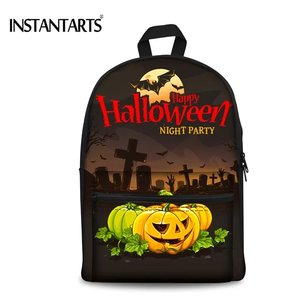 CC1839J Instantarts Хэллоуин печати холст Рюкзаки для подростков Обувь для девочек головоломки конфеты плед Daypacks мода путешествия ноутбук Сумки на плечо - Цвет: CC1839J