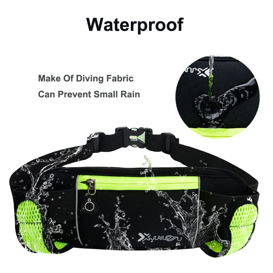 Running Bags Waist 2 Water Bottle Outdoor Camping Hiking Fitness Man Women Gym Lightweight Belt Bag Female Sports Fanny Packs