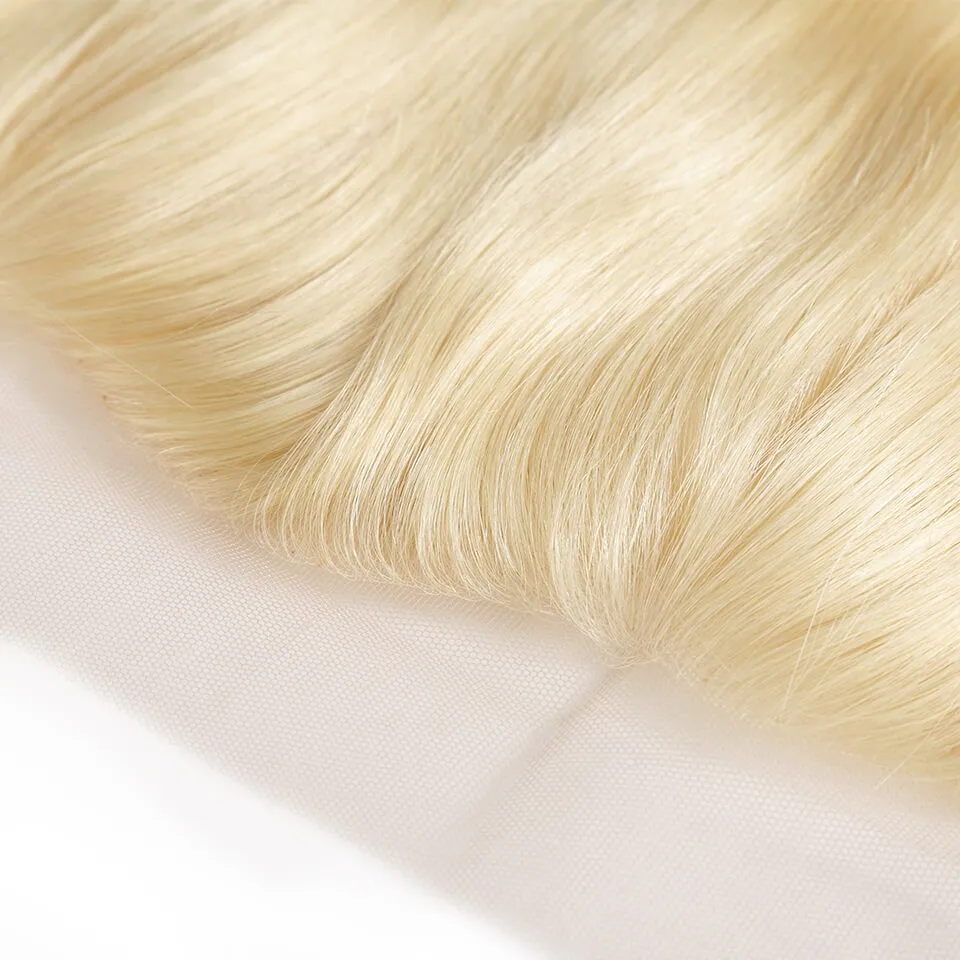 Королева выпускного вечера 13x4 кружева Фронтальная#613 блондинка тела волна предварительно сорвал фронтальный с ребенком волос человеческих волосы remy закрытия