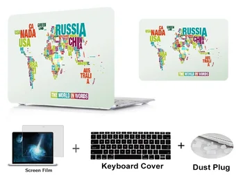 

Hardshell Hard Case With Screen Film Keyboard Skin Cover for Apple MacBook Air 11 13 Pro 13 15 Retina 12 13 15 Touch bar 13 15