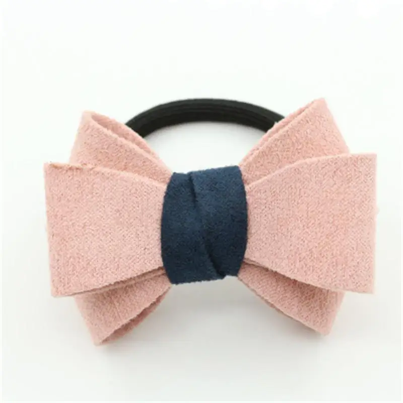 

New Korean Style Girls Solid Color Elastic Hair Rop Hair Bands Tie Big Bow Dot Rubber Ponytail Scrunchy Hair Accessories