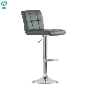 

N47CrPuGrey Barneo N-47 PU Leather Kitchen Breakfast Bar Stool Swivel Bar Chair Grey color free shipping in Russia