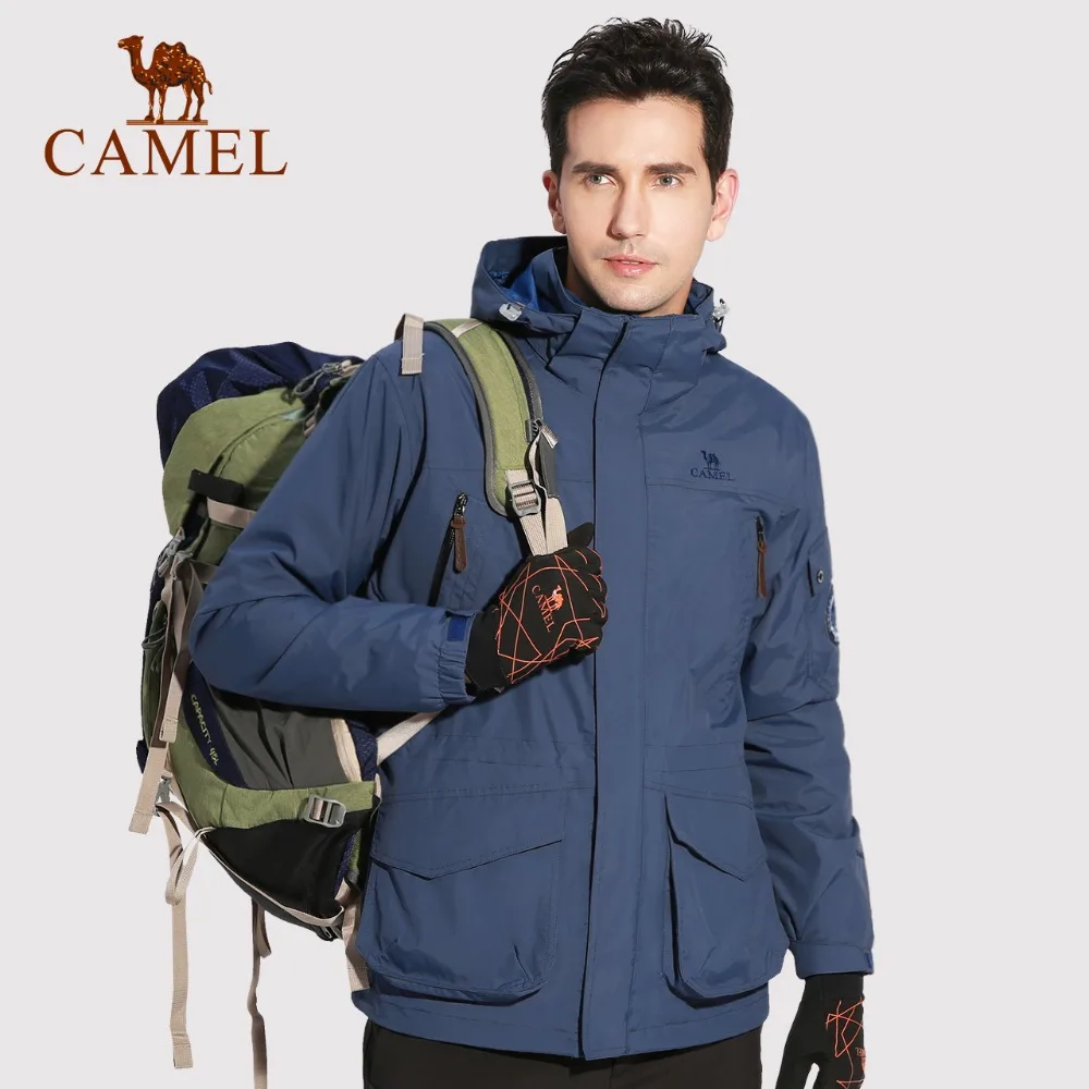 CAMEL Mannen Vrouwen 3 in 1 Outdoor Wandelen Jas Fleece Innerlijke Warme Waterdichte Jas Camping Trekking Skiën Jas CAMEL Mannen Vrouwen 3 in 1 Outdoor Wandelen Jas Fleece Innerlijke Warme Waterdichte Jas Camping Trekking Skiën Jas