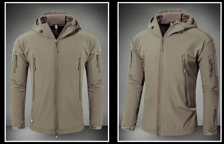 Тактическая куртка Мягкая оболочка флисовая подкладка Водоотталкивающее пальто ветрозащитная Верхняя одежда Куртка