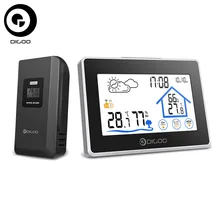 Digoo DG-TH8380 Wireless Thermometer Hygrometer Touch Screen Weather Station Thermometer Outdoor Forecast Sensor Clock
