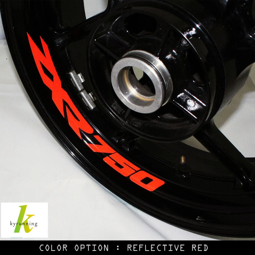 

8 X CUSTOM INNER RIM DECALS WHEEL Reflective STICKERS STRIPES FIT KAWASAKI ZXR 750 ZXR750