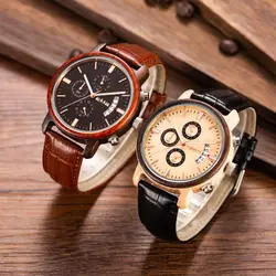2018 GIMSR бренд деревянные часы для мужчин Multi-function кварцевые Move для мужчин t Дата водостойкие ручной работы деревянные часы мужской