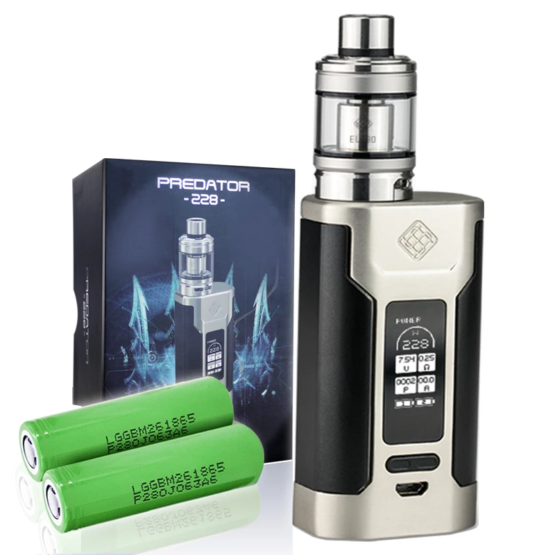 Wismec Predator 228 мод Вт с баком Elabo три 4 9 мл тройная спираль Ом-Серебристый |