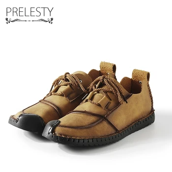 

Prelesty Luxury Urban Style Autumn Handmade Genuine Leather Men Driving Shoes Loafers Mens Shoes Casual Breathable