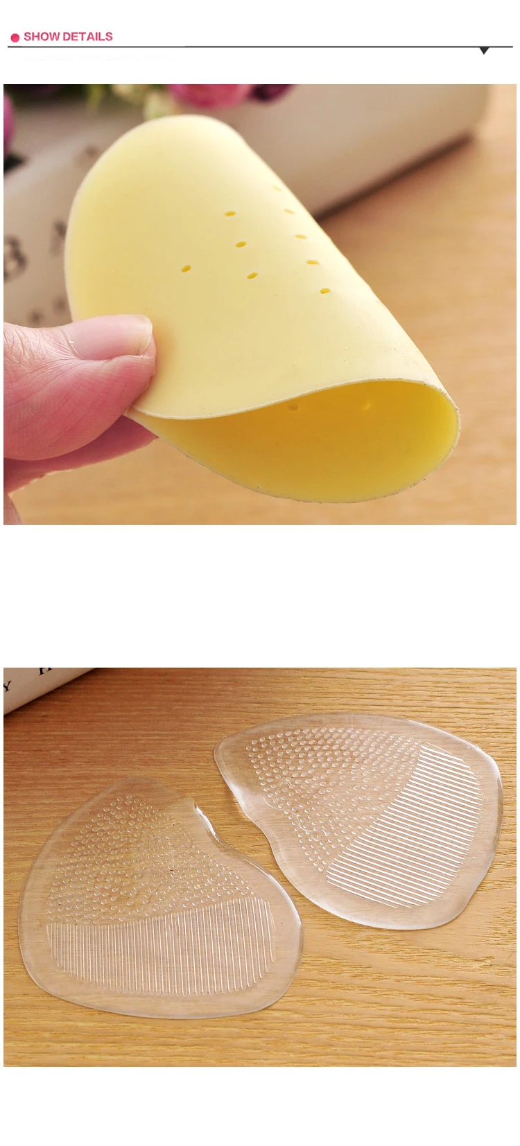Transparent Invisible Silica Silicone Latex High Heels Sole Cushion Protector Foot Feet Care Forefoot Insert Pads Half Insoles Stickers (7)