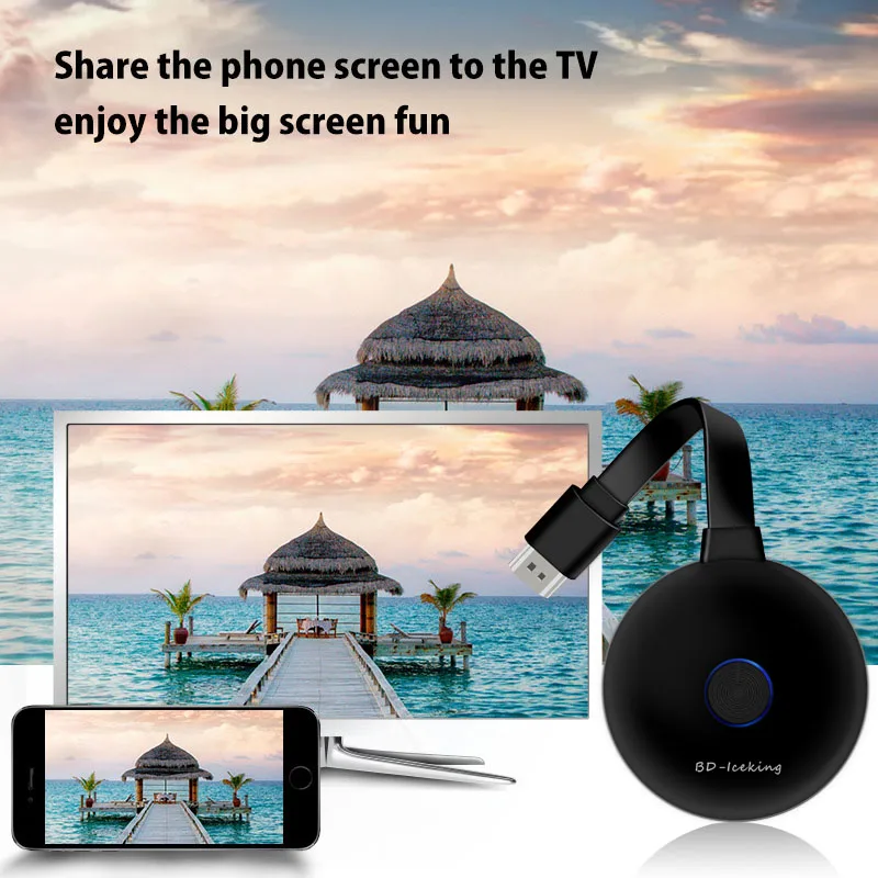Wireless Display DongleWIFI Portable Display Receiver 1080P HDMI Miracast Dongle for iOS iPhone iPa