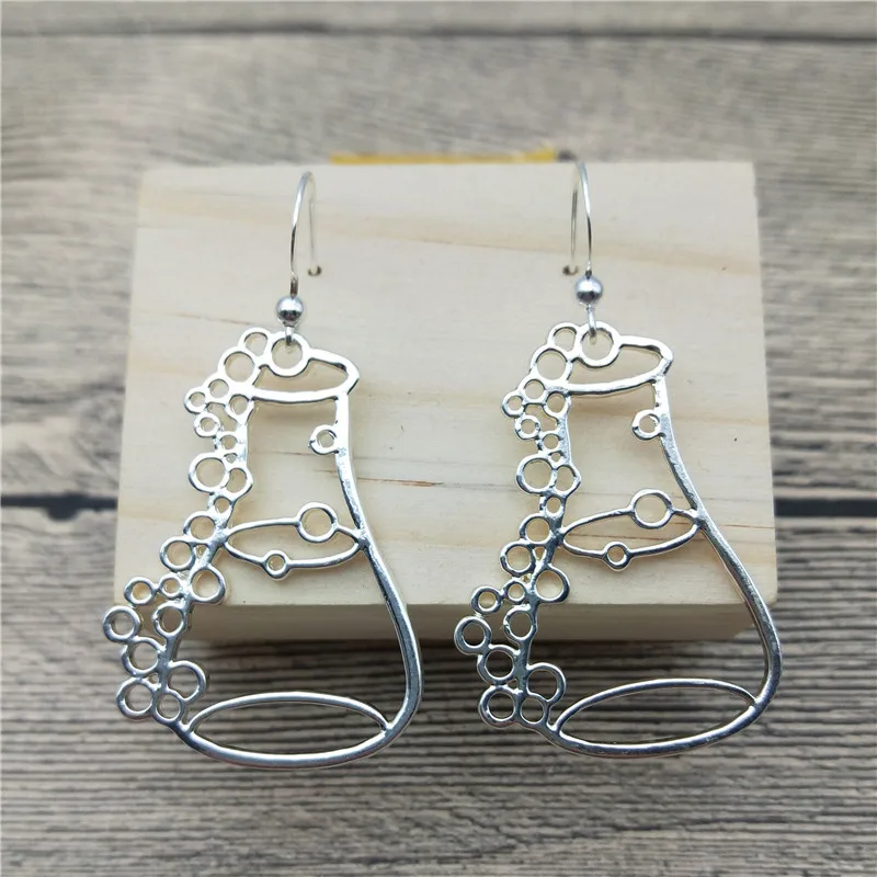 

New Erlenmeyer Flask Drop Earrings Potion Bottle Chemistry Laboratory Graduation Gift Conical Flask Dangle Earrings Women
