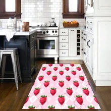 Else розовый Пол красный клубника белые сказки лето 3d принт нескользящие микрофибры кухня современные декоративные моющийся коврик коврики