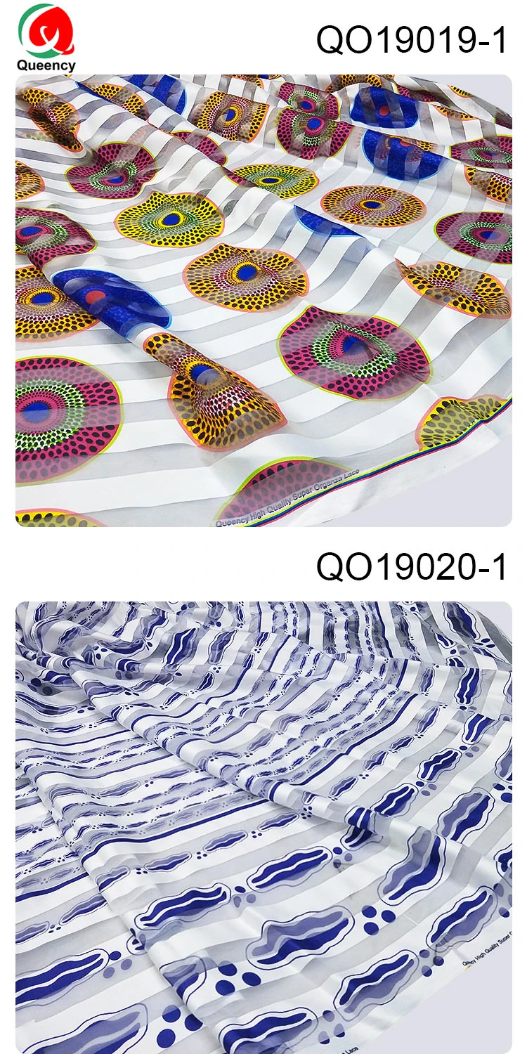 QO19019 Горячая гахна стиль красивая лента органзы Африканский Воск дизайн для дам платья материал