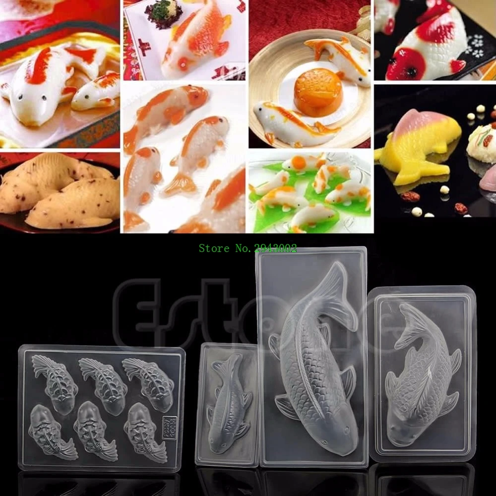 2020 Новый 3D Koi рыба пластиковый торт шоколадная форма желе ручной работы Sugarcraft