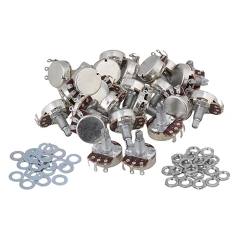 

Yibuy 25x Chrome A250K Coil Tap Electric Guitar Bass Potentiometers 18mm Shaft