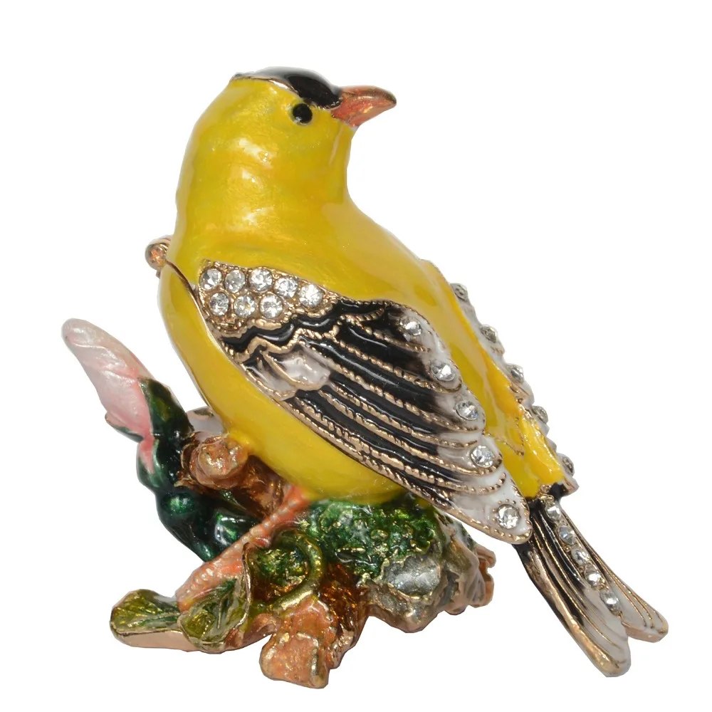 Enameled Metal Trinket for Jewelry, Trinket, Treasured Bird Figurine