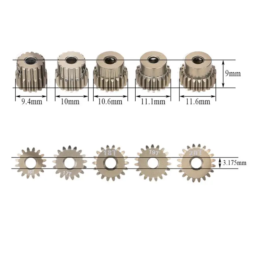 

GoolRC 48DP 3.175mm 16T 17T 18T 19T 20T Pinion Motor Gear for 1/10 RC Car Brushed Brushless Motor IUNEED TOY Store