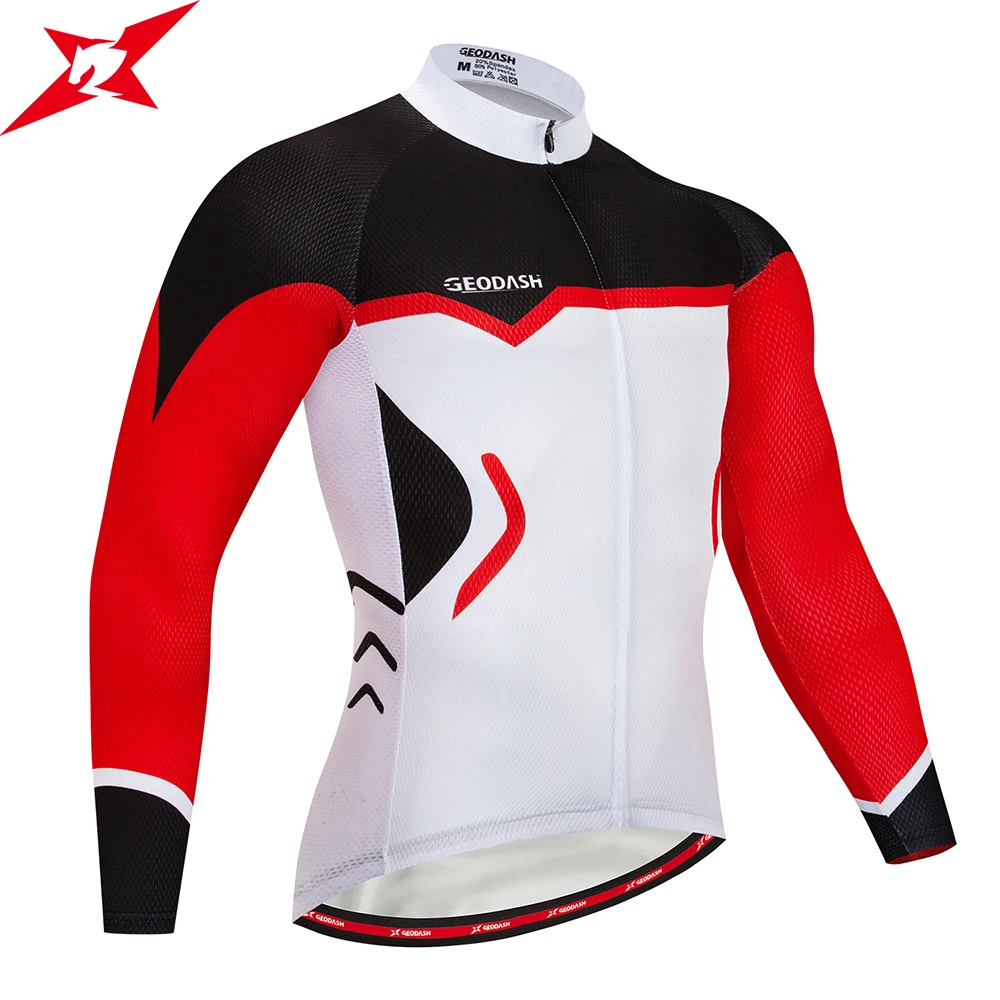 

GEODASH High Quality Cycling Jersey Man 2019 Breathable Cycling Long Sleeve Shirt Bike Jersey Quick Dry Mtb Men's Cycling Jersey
