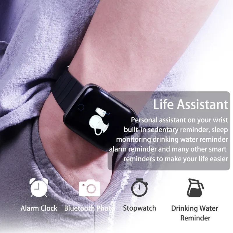 Смарт-часы спортивные фитнес-трекер сердечного ритма кровяное давление браслет IP67 водонепроницаемый браслет шагомер для IOS Android