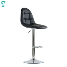 N96CrPuBlack Barneo N-96 черный кухонный барный стул с мягким сиденьем мебельная эко-кожа ножка хром стул на газ-лифте стул высокий стул для барной стойки кресло для нейлбара броубара стул по России