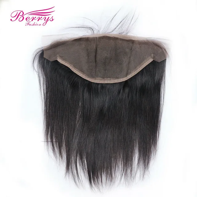 

[Berrys Fashion] 13x6 Lace Frontal Brazilian Virgin Hair Free Part Natural Hairline with Baby Hair natural color 10-20 inch