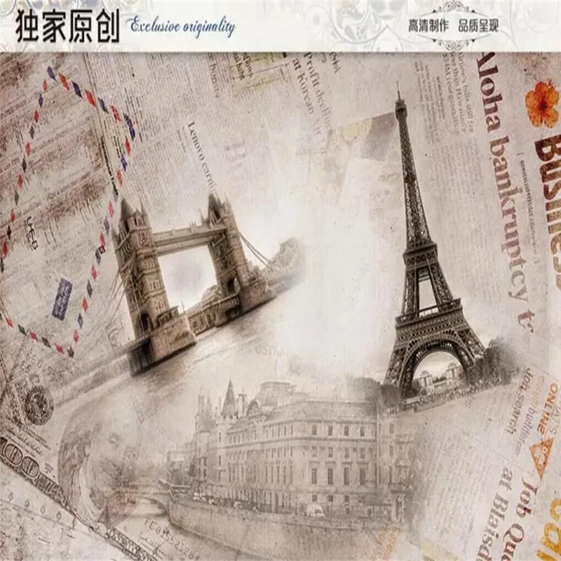 

European architecture retro mural manufacturers wholesale wallpaper mural custom photo wall