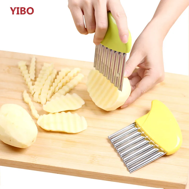 YIBO Stainless steel wavy cutter Multi function potato knife slicer cut ...