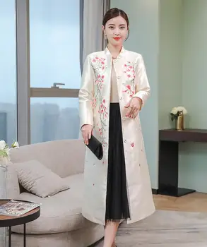 

2018 Chinese long style trench coat for autumn and winter