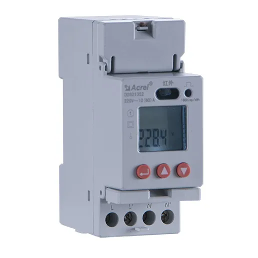 Acrel DDSD1352 Single Phase DIN Rail Mounting Energy Meter LCD Display Voltage Power Factor Current Infrared Communications