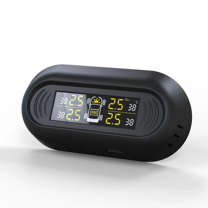 Solar Power TPMS Tire Pressure Monitor System Wireless Colorful Display Tire Pressure Alarm With 4 Internal Sensors