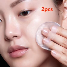 2 шт, силиконовая воздушная подушка, спонж для макияжа лица, пудра для макияжа, сухой спонж, подушка для пудры, пуховка для влажного воздуха, прозрачная, прочная, удобная