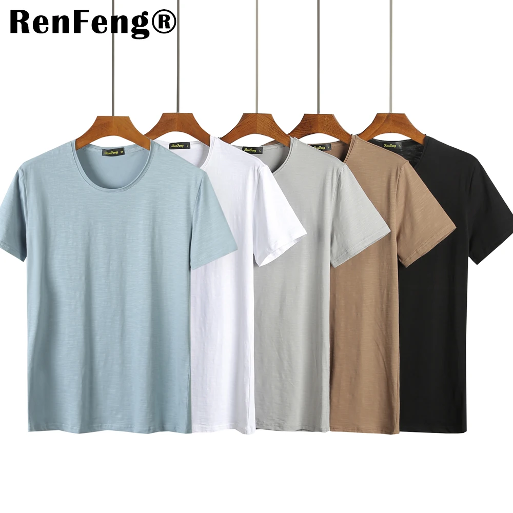 Blank T-Shirt Men T Shirt Short Sleeve Tshirts Solid Bamboo Fiber Homme Tee Shirt For Men 3XL Hot Sale Summer Clothes Colorful (7)